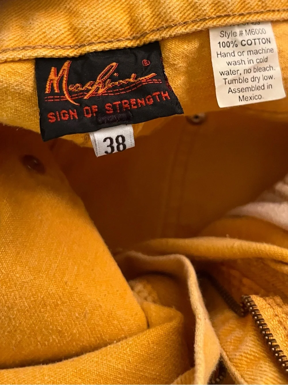 Vintage Men's mustard Yellow Denim Jeans with Embroidered Back Pocket
